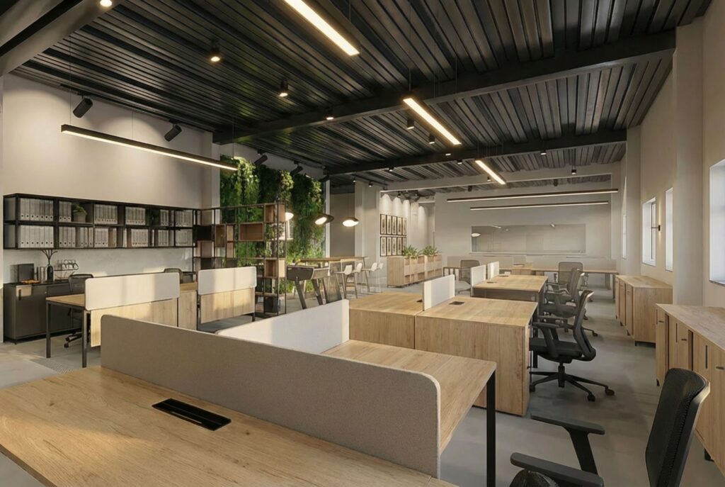 Péküzem irodatér, közösségi tér, egyterű iroda, open office